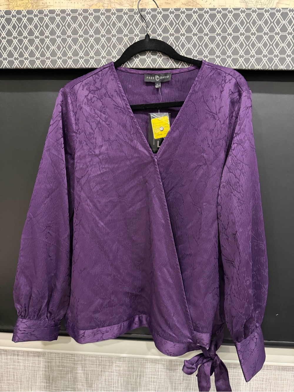 Fred David Purple Wrap-Style Blouse